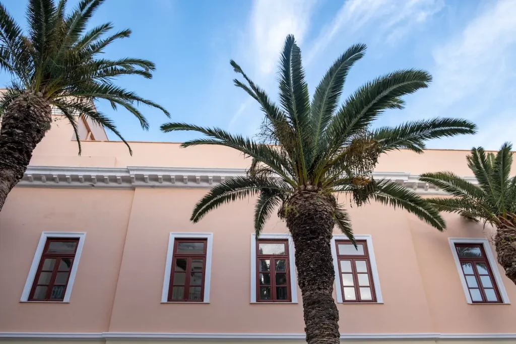 A neoclassical administrative building in Ermoupoli, Syros.