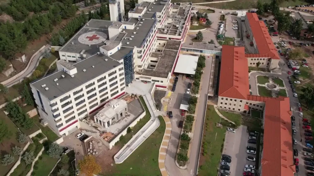 Aerial view of the modernized General Hospital of Lamia.
