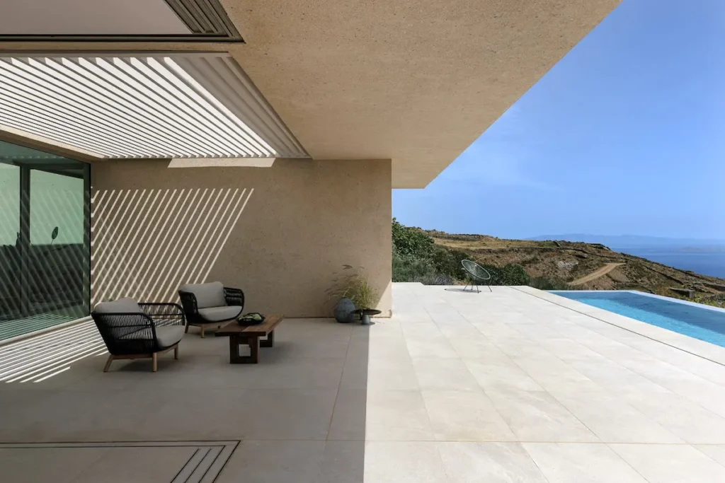 Modern House on Greek hillside near old church needs archaeological assessment.