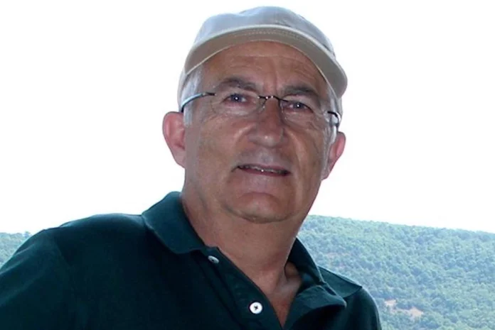 Portrait of Vangelis Koumarianos, a retired executive director and resident of Nafplio, Greece.