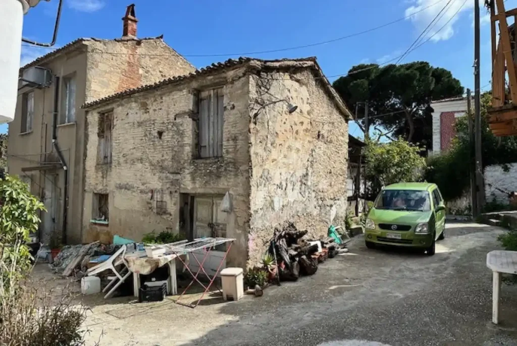 A 64-square-meter stone house requiring renovation in Plagia Village.