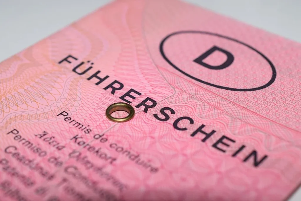 Close-up of a German driving licence, valid for use in Greece without exchange as an EU-issued document