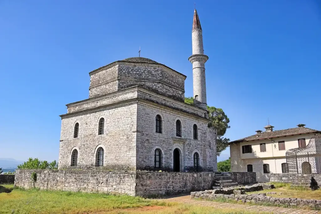 Aslan Pasha Mosque exterior in the old castle quarter of Ioannina