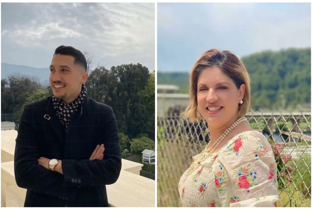 A side-by-side composite photograph of Ioannis Misyris and Eirini Tsipi.